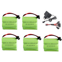 6v 2800mah NiMH Battery +Charger For Rc toys Cars Boats Tanks Truck Guns 6v Rechargeable Battery Ni-MH AA Battery Pack SM Plug 2024 - buy cheap