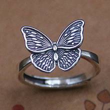 Женское кольцо с бабочкой BOCAI, серебряное кольцо в стиле ретро из тайского серебра s925 пробы 2024 - купить недорого