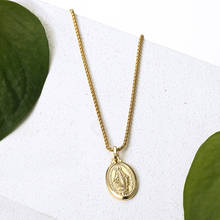 2mm Gold Color Oval Virgin Mary Pendant Necklace for Men Women Jewelry Wholesale Trendy Box Link Chain Necklace Chain DGP431 2024 - buy cheap