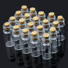 100Pcs 2ml Mini Bottle With Cork Stopper Christmas Wish Bottles Empty Clear Glass Bottles Vials For Holiday Wedding 11x35mm 2024 - buy cheap