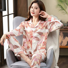Bzel conjunto de pijama feminino em algodão, pijama folgado, confortável para outono, roupas de casa, simples, elegante, de tamanho grande 2024 - compre barato