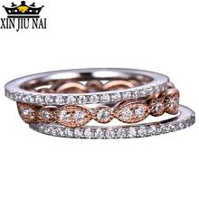 3pcs/set Dainty Ring Set For Women Rose Gold Bridal Retro Wedding Band Promise Engagement For Wome 925 anillos Silver Rings 2024 - buy cheap