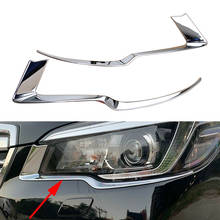 Tira decorativa de farol automotivo, 2 peças para subaru forester 2019 2020 2021,, acabamento em cromado e abs 2024 - compre barato