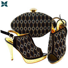 Black High Quality Italian Matching Lady Shoes and Bag Material with PU Nigerian Shoes and Bags Set for Party Women Shoe and Bag 2024 - buy cheap