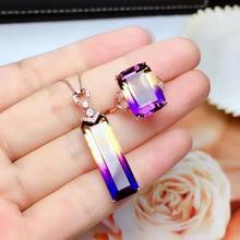 SHILOVEM 925 STERLING SILVER PIEZOELECTRIC AMETRINE PENDANTS RINGS FINE JEWELRY SEND NECKLACE CLASSIC GIFT NEW TZ10140824AGZJ 2024 - buy cheap