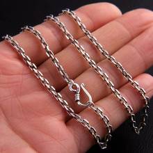 100% real S925 pure silver jewelry necklace for men 3.5MM Korean men and women sweater chain 925 silver men necklace 2024 - buy cheap
