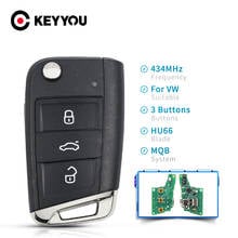 Keyyou-chave remota inteligente para carro, para vw skoda mqb vii, golf mk7 2017, touran, polo, tiguan, half smart flip, 434mhz, com chip id48 2024 - compre barato