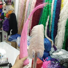 10 piezas de plumas de avestruz rosa, columna vertebral, 16-20 pulgadas/40-50cm, joyería artesanal, decoración, venta al por mayor 2024 - compra barato