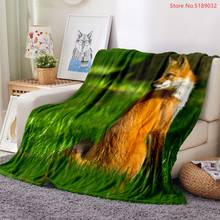 Soft Flannel Blanket 3D Fox Animals Plush Throw Blanket Kids Travel Nap Blanket Large Bed Cover Large Bedspread Gift  Blanket 2024 - buy cheap