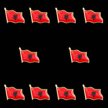 10PCS Albania Unisex National Country Gold Plated Flag Lapel Pins Emblem Fashion Pins Set 2024 - buy cheap