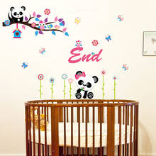 Adesivo de parede de panda para decoração de quarto de crianças, adesivo em vinil removível, papel de parede autoadesivo 2024 - compre barato