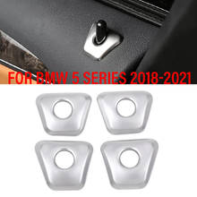 Wooeight 4Pcs ABS Silver Car Door Lock Knob Cover Trim Pin Ring Cover Fit For BMW 5 Series 525Li 528Li 530Li 540Li 2018 2019 2024 - buy cheap