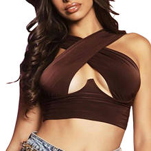Casual Summer Women's Criss Cross Tank Tops Sexy Sleeveless Solid Color camisole Cutout Front Crop Vest 2024 - buy cheap