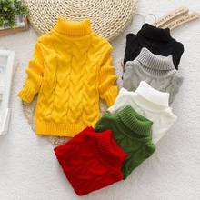 Big Size 2T-7T pullover winter autumn infant baby sweater boy girl child knitted sweater turtleneck sweater children outerwear 2024 - buy cheap