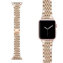 Diamond Bracelet for Apple Watch band 38 40 mm 42mm 44mm Metal Wrist band stainless Steel women strap for iWatch Series 5/4/3/2 2024 - buy cheap