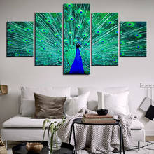 Modular Decor Wall Artwork Printed Pictures Painting Poster HD Home 5 Panel Peacock Animal Modern Canvas Living Room Framework 2024 - buy cheap