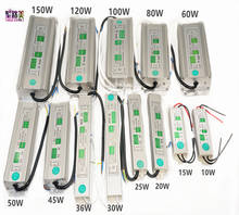 Adaptador de fonte de alimentação com transformador de led, lâmpada led de 12v/24v, 10w a 100w, à prova d'água, ip67, para ambientes externos 2024 - compre barato