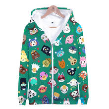 Sudadera con capucha para niño y niña, ropa con cremallera de Animal Crossing, estilo Harajuku, chaquetas con estampado 3D de New Horizons 2024 - compra barato