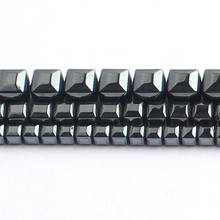 3/4/6mm Natural Black Hematite Cube Stone Beads Square Loose Beads For Diy Bracelet Accessories Jewellery Making 15 inch 2024 - buy cheap