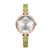 Reloj elegante de corte de estrella para mujer, pulsera de cadena de Metal de cuero fino de moda, regalo para niña, caja Julius 2024 - compra barato