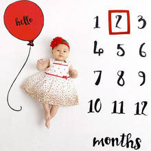 Baby Monthly Milestone Anniversary Blanket Newborns Photo Props Growth Souvenir Blanket 100x100cm Photography Background Cloth 2024 - buy cheap