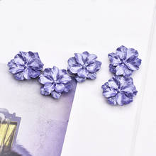 10 PCS 25mm Fashion Resin Purple Flowers Imitation Pearl Flowers Connectors Charm For Jewelry Making 2024 - buy cheap