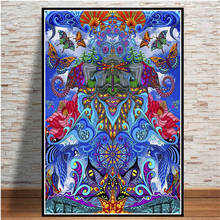 Abstracto moderno blacklight quadros psicodélicos trippy arte poster imprime quadros de parede da lona para sala estar decoração casa 2024 - compre barato