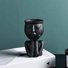 Human Think Face Ceramic Home Plants Flower Pot Vase Planter Tabletop Decoration Thinking Face Design Eco-Friendly Nice Gift   2024 - buy cheap