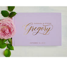 Lilac wedding Guestbook customize Purple gold wedding guest book alternative Bridal Gift idea sign in anniversary keepsake album 2024 - buy cheap