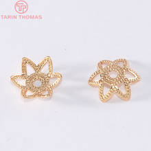 10PCS 8MM 24K Champagne Gold Color Plated Brass Flower Beads Caps High Quality Diy Jewelry Accessories 2024 - buy cheap