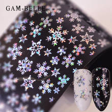 GAM-BELLE 100x4cm Xmas Pattern for Nail Sticker 3D Snowflake Star Laser Glitter Christmas Nail Art Transfer Foils 2024 - buy cheap