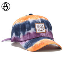 FS Summer Fashion Tie-dye Purple Green Baseball Cap Streetwear Letter Embroidery Snapback Hip Hop Trucker Hats For Men Women 2024 - buy cheap