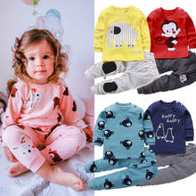 Autumn Pajamas For Children Long Sleeve Cotton Suit Cartoon Animal Clothing Baby Pyjamas Set Sleepwear Christmas Pajamas 10T Set 2024 - купить недорого