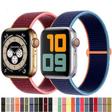 Ремешок нейлоновый для Apple watch band 44 мм 40 мм 42 мм 38 мм, спортивный браслет для смарт-часов iWatch series 3 4 5 6 se band 2024 - купить недорого