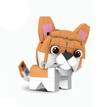 Figuras de animales para niños, bloques de construcción, perro, mascota, 112 piezas, Corgi, Juguetes DIY para niños, Compatible con MOC Farm, modelos de animales marrones y blancos 2024 - compra barato