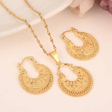 Dubai India Gold Women wedding gfirls  Necklace Earrings Pendant Jewelry Sets Nigerian African Ethiopia Party DIY charms gift 2024 - buy cheap
