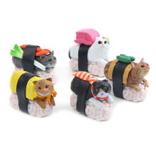 5Pcs Japanese Sushi Cat Food Series Figures DIY Micro Home Garden Decor Doll PVC Figurine Miniature 2024 - buy cheap