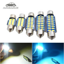 1x Festoon CANBUS 28mm 31mm 36mm 39mm 41mm C5W led ERROR FREE 3014 smd car interior reading lamp white blue light bulb dome lamp 2024 - buy cheap