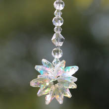 Prisma de cristal estrela de vidro transparente, ornamento para janela, fabricante de arco-íris, chakra, pendurado, 1 peça 2024 - compre barato