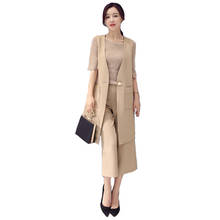 2 piece sets womens outfits spring new mid-length suit vest nine-point wide-leg pants suit female fashion two-piece suit 2024 - buy cheap