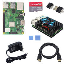 Raspberry Pi 3 Model B + стартовый комплект + чехол из АБС-пластика + SD-карта 32 ГБ + адаптер питания 3A + вентилятор охлаждения + теплоотвод + кабель HDMI 2024 - купить недорого