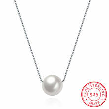Colar de prata esterlina 925, joias simples da moda, 10mm, corrente de pérola real, kolíe collares, bijuterias femininas 2024 - compre barato