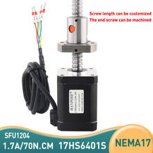 17HS6401S 60 мм 70N.CM 1.7A nema17 шаговый двигатель с шарикового винта sfu1204 150 250 350 мм 42 Шаговый двигатель для ЧПУ гравировальный станок 2024 - купить недорого