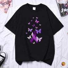 T-shirts para mulheres camiseta de borboleta engraçado gráfico t verão saúde mental consciência superior t camisa da consciência da saúde mental camiseta 2024 - compre barato