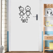 Men and women cartoon toilet wall decal for bathroom decor vinyl decal for home waterproof poster door stickers toilet sign 2024 - buy cheap