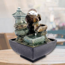 Fuente de mesa Feng Shui para meditación, cascada, cascadas de escritorio, Mini cabaña pequeña, decoración para el hogar 2024 - compra barato