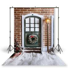 Фотофоны HUAYI Рождественский день Праздник Вечеринка Декор фото фон Рождественская дверь праздник семейная фотография 2024 - купить недорого