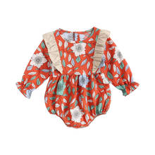 Pelele Floral de manga larga para niñas pequeñas, Mono de mezcla de algodón para Primavera, traje de triángulo infantil, ropa, atuendo de 0 a 24M 2024 - compra barato