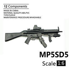 Modelo MP5SD5 de arma de fuego ensamblada de plástico para soldados de 12 ", 1:6, armas militares, bloques de construcción, 1/6 2024 - compra barato