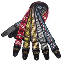 Vintage Flowers Stripes Guitar Strap with Woven Embroidery Fabrics for Guitar Bass 5 Colors Optional Guitar Strap 2024 - buy cheap